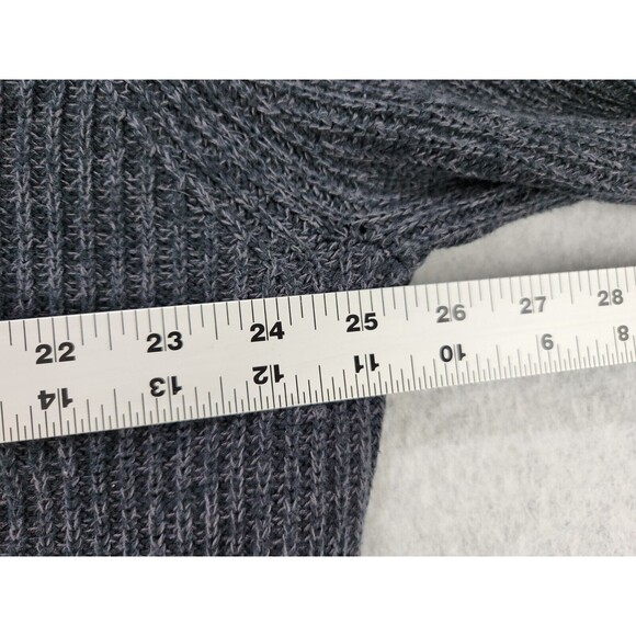 Eddie Bauer Sweater Mens XXL Heavy Knit Ribbed Cotton‎ Quarter Zip Dark Gray - Picture 6 of 9
